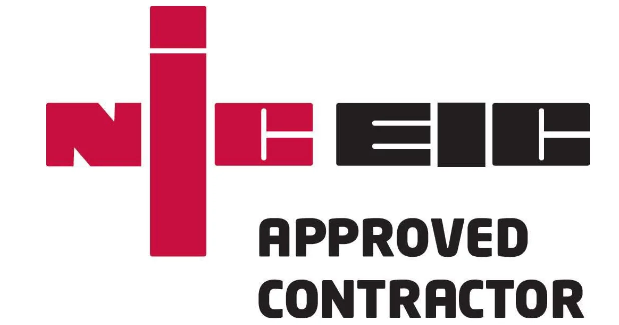 NICEIC Approved Contractor logo in red and black colours for electrical contractor certification in the UK