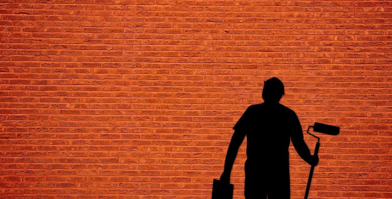 man, house painter, painting, wall, stones, work, decorations, silhouette, house painter, house painter, house painter, house painter, house painter, painting, painting
