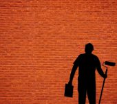 man, house painter, painting, wall, stones, work, decorations, silhouette, house painter, house painter, house painter, house painter, house painter, painting, painting
