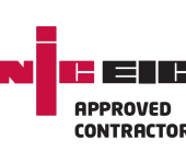 NICEIC Approved Contractor logo in red and black colours for electrical contractor certification in the UK