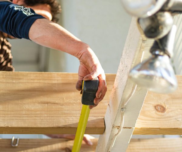 person holding black and green power tool